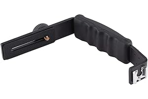 Entatial Staffa per Impugnatura per Fotocamera Flash Staffa per Fotocamera Universale Impugnatura a L Angolo Regolabile Elimina Accessori per Fotografia Occhi Rossi Heavy Duty con 2 Lati Standard Hot