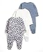 Mamas & Papas Baby-Girls Mamas And Papas 3 Pack Flower All In One Long Sleeve Set of 3 Footies, Blue, 0-3 Months