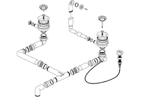 BLANCO 224805 - Tubo di scarico 2 x 3,5 pollici con interruttore di scarico – troppopieno rotondo/pezzo di ricambio