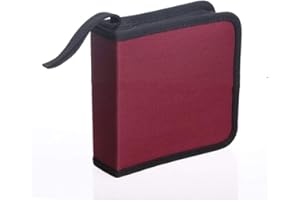 Losuya 40 Stück CD DVD Discs Aufbewahrungstasche mit Reißverschluss Oxford Handtaschen (Red)