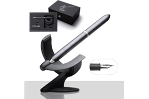 novium Hoverpen 3.0 Future Edition – Stylo Plume de luxe homme - Design high tech unique inspiré de l'espace, rotation libre (version Plume - Deep Black)