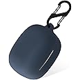 Protective Silicone Case Compatible with EarFun Air Pro 3, Soft Shockproof Cover with Keychain (Navy)
