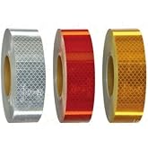 KRCDIGITAL Reflective Strip Tape Reflector Honeycomb Patterned T&uuml;vt&uuml;rk Compatible Red (5.5 Cm X 5 Mt) RED krcNM69