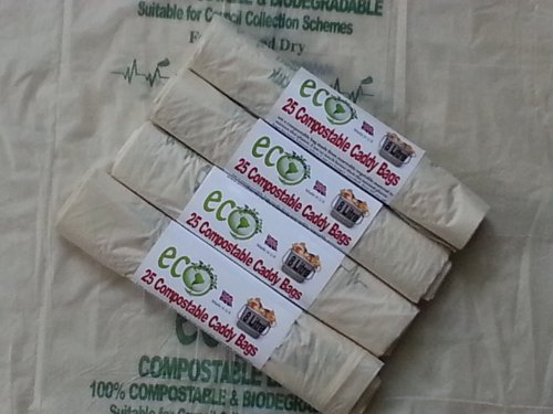 Bolsas de basura compostables, desperdicio de alimentos para bolsas de basura, Biodegradable, beige, 8 litros