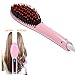 Ceramic Straight HairBrush Comb Hair Straightener - Rose Pink