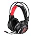 Produktbild Gaming Headset, FuBaoBao Gaming Kopfhörer 7,1 Klinke Kopfhörer mit Mikrofon LED-Licht für PC PS4 Xbox One Phone Tablet Laptop Rot