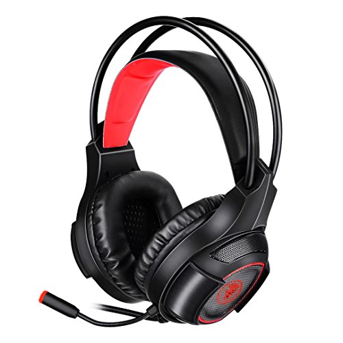 Preisvergleich Produktbild Gaming Headset, FuBaoBao Gaming Kopfhörer 7,1 Klinke Kopfhörer mit Mikrofon LED-Licht für PC PS4 Xbox One Phone Tablet Laptop Rot