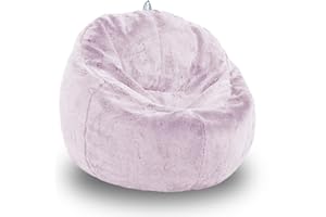 HAPPERS Puff Space Pelo Lavanda. Sillón Salón o Habitaciones Juveniles o Infantiles, con Relleno Incluido