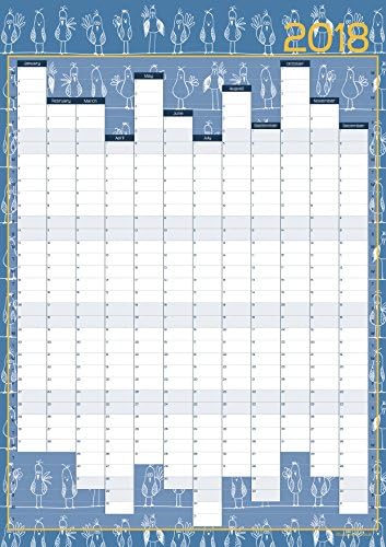 A2 Year Wall Planner / Wall Calendar 2018 - Birds on a Wire