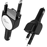 Etrogo Caricabatterie Auto Presa 4 In 1 USB Accendisigari Rapido Carica Veloce Compatibilità Universale avec TYPE-C Micro USB