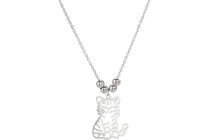kkjoy Collares Colgantes Gato Lindo de Acero Inoxidable Collar con Encanto Animal Mejor Amigo Collar Gato Fans Joyas Regalos para Mujer Niña