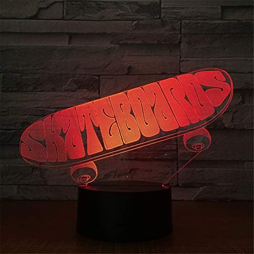 LUCKY-U Light Lamp Illumination 3D Electronic Led Table Lamp Bedroom Energy Saving Skateboard Decoration Baby Bedside Eye Protection Sleep Mood Night Light (22 * 15 * 6CM)