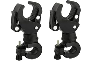 Fixinus 2 pezzi supporto per torcia per bicicletta, girevole a 360 gradi, clip universale per manubrio per mountain bike e bicicletta, supporto luce LED, fotocamera d'azione, GPS