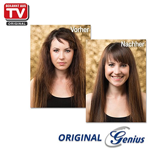 Genius Simply Straight Professional Keramik Haar-Glätt-Bürste | 3 Teile | 2 in 1 Glätteisen und Bürste | inkl. Hitzeresistente Tasche und Detangle Entwirrbürste | Für alle Haartypen | TV-NEU - 2