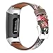 Produktbild samLIKE Leder Armband für Fitbit Charge 3 für Herren und Damen Bunte Ersatzarmband Einstellbar Weich Warme Sportarmband Kompatibel mit Fitbit Charge 3, 9 Farben, 215MM(L) (Schwarz 3)