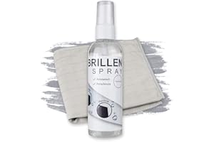 ‎DEMEL AUGENOPTIK SET: Brillenreiniger/Brillenspray inkl. Mikrofasertuch für Brillen, Lesehilfen und Sonnenbrillen – Brillenreinigung wirkt Antistatisch mit Antischmutz-Effekt – Modell: 100ml Set (1 x 100ml)
