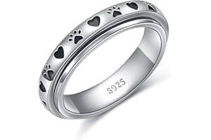 DAOCHONG Spinner-Ringe aus Sterlingsilber, angstlindernd, Zappeln, Sorgen, Stress, Linderung von Langeweile, ADHS, Autismus, Ring für Damen und Herren