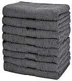 baumwolle handtücher Robuste Qualität NatureMark NM-HT0842 Frottier Handtücher, 8-er Pack, 50 x 100 cm, 100% Baumwolle, anthrazit/grau