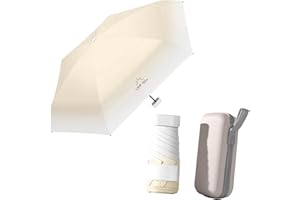 Foeska Mini Umbrella Gradient Color, Pocket Umbrella with 6 Ribs, UV Protection Small Umbrella, 15 cm Long, Lightweight and Compact, Windproof Umbrella with Capsule Lid, Unisex Travel Umbrella