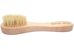 Ana Wiz™ Cepillo facial de madera con cerdas de jabalí naturales suaves y mango de madera de loto
