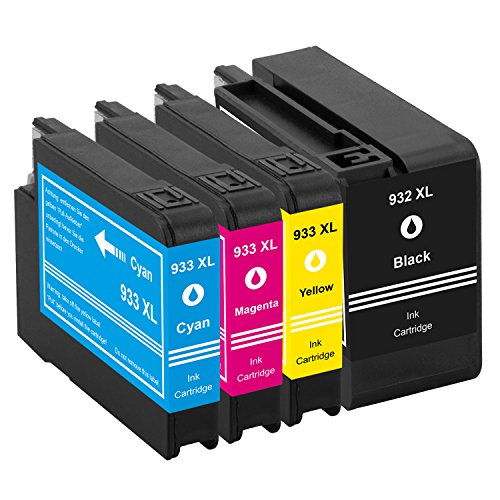 PlatinumSerie® 4x Patrone XXL kompatibel für HP 932 XL und 933 XL Black Cyan Magenta Yellow HP Officejet 6100 6100 E-Printer 6600 6600 E 6600 Premium E HP Officejet 6600 E-ALL-IN-ONE 6700 Premium 7110 7110 E All-In-One HP Officejet 7610 7610 All-In-One 7612 7612 WF - 2