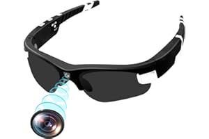 LXMIMI Mejorada Cámara Oculta Gafas de Sol, HD 1080P Gafas de Deportes Espía de la Cámara, Deporte DV Cámara de Apoyo a la Toma de Fotos/Vídeo Adecuado para Actividades al Aire Libre