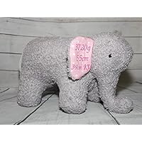 Elefant Kuscheltier aus Bio Baumwoll Plüsch und Baumwolle handgemacht, rosa Personalisierbar mit Namen hergestellt in Deutschland