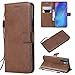 Produktbild Huawei P30 Pro Hülle, Leder Tasche Handyhülle Flip Wallet Schutzhülle für Huawei P30 Pro mit Ständer und Kartenfächer/Magnetverschluss#Q (Brown)