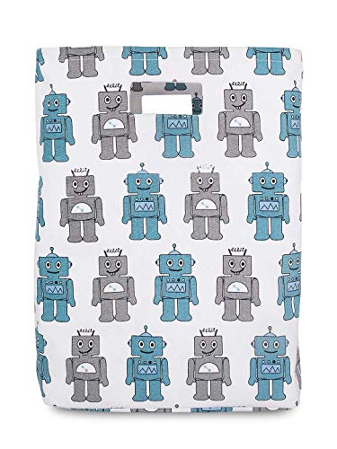 Preisvergleich Produktbild Jollein Wickelauflagenbezug Basket XL Roboter Blaugrün Korb XL Roboter Blaugrün