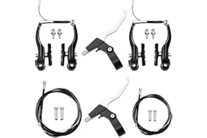 CJBIN 6 PCS Freni Bici V Brake Set, Freni Bici V Brake Alluminio con Cavo Pinza Freno Bicicletta per Maggior Parte delle Bici Freni a Cavo Set di Ricambio Tipo V Brake per Bici da Strada MTB