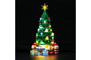 GEAMENT Set di Luci LED Compatibile Con LEGO Albero di Natale (Christmas tree) – Kit Di Illuminazione per Creator 40338 (Modello di mattoncini non incluso)