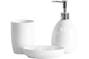 Prodbuy-Limited 3 Piece Ceramic Bathroom Sink Accessories Set (White)