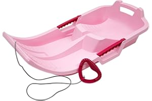 KHW Minibob | Schlitten für Kinder| belastbar bis 50 kg | mit Kunststoffbremsen | rutschsichere Fußstege | TÜV-geprüft | aus HDPE Kunststoff | Made in Germany