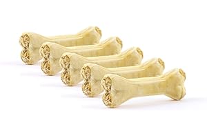 DOGBOSS Huesos masticables Ingredientes 100% Naturales, Diferentes tamaños y sabores (5 Huesos con Cordero, 12 cm)