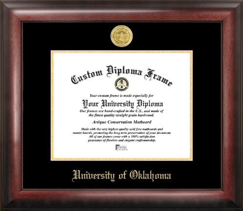 Campus Bilder University of Oklahoma geprägt Diplom Rahmen, 21,6 x 27,9 cm Gold
