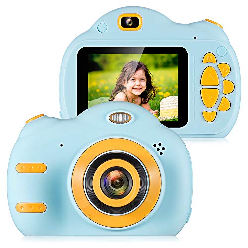 ZEEPIN Kids Camera with 16 TF Card 1080P 8.0MP Rechargeable Children Digital Cameras with 2.4" colour LCD screen for Boys Girls (Blue)