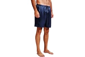 LONXU Mens Silk Satin Pajamas Shorts Boxer Free p&p S~4XL