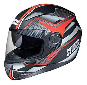 Studds SHIFTER D8 Decor Regulated Density EPS Full Face Helmet (Matt Black and Red, XL)