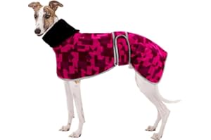 ARVOV Winter Fleece Jumper for Whippet Greyhound Warm Fleece Lining and Adjustable Bands Pink