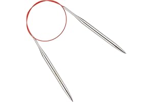 Reessy 8mm Circular Knitting Needles 60 cm Long, Stainless Steel Round Knitting Needle with Flexible Cable, Round Needles with Size Marked, Fixed Circular Knitting Pins for Knit Project