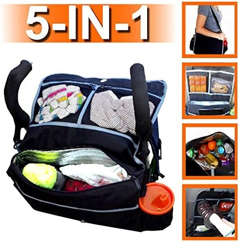 Rumbi Baby Insulated Stroller Bag And Backseat Organizer With Lifelong Promise (Classic, Black And Grey Trim)