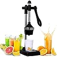 Quillbee Aluminium Instant Hand Press Citrus Fruits and Vegetable Juicer, Manual Fruit Juicer, Cold Juice Machine for Home, Instant Guest Serving Drink - Made In India (Deluxe Black)