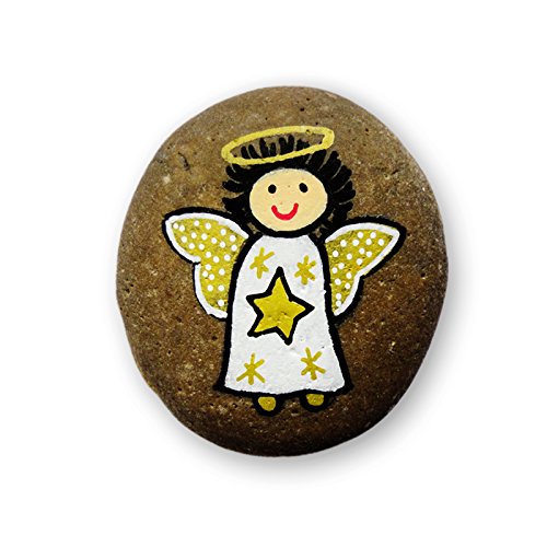 Schutzengel für Dich – Serie 3,1 – Motiv 09 Handbemalter Naturstein „Unikat“ Mehr bemalte Steine finden Sie wenn Sie im Suchfeld bei Amazon „The Art of Stone“ eingeben. - 3