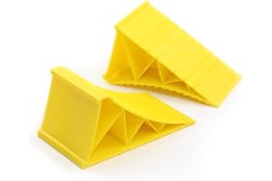 Wiltec Juego de 2 cuñas de ruedas 220x125x100mm calzos 2t plástico caravana autocaravana remolque