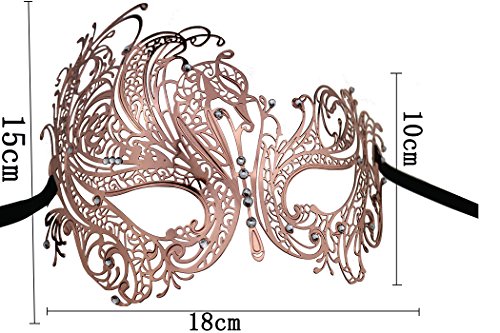Masquerade Maske Metall Venezianische Maske mit Strass - 4