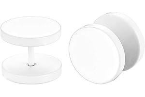 JewelryWe Schmuck Ohrstecker Damen Herren Edelstahl Double Flared Fake Plug Ohrpiercing Cheater Illusion Tunnel Barbell Stud Ohrringe Camouflage Unisex