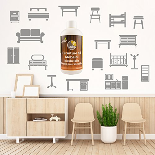 Uulki Holz-Conditioner für Möbel bietet das Beste von Öl & Wachs – Konditionierer bietet tiefen Schutz & eine wasserabweisende Oberfläche – natürlich & gesund in der Anwendung – 100% pflanzlich / Vegan (250ml, farblos) - 3