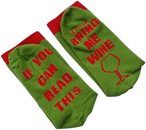 JuSoo"If You can Read This Bring Me A Wine" long Crew Socks