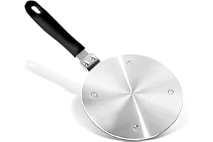 24 cm Wärme-Diffusor-Leitungsplatte für Gas-Elektronikherd, NISPOTDOR Wärmediffusor, Kochen, Induktionsadapter, Simmerplatte mit abnehmbarem Griff für Milch, Kaffee, Kochgeschirr