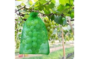 Hywean 60Pcs 20 * 30cm Bolsas para Proteger Uvas Frutales, Malla de Protección para Uvas Frutas Bolsas Organza con Cordón contra Avispas Pájaros Moscas de la Cereza y Otros Insectos